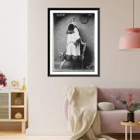 Historic Framed Print, Miss Dupont (in Ermine trimmed coat),  17-7/8" x 21-7/8"