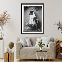 Historic Framed Print, Miss Dupont (in Ermine trimmed coat),  17-7/8" x 21-7/8"