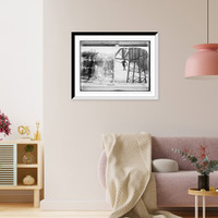 Historic Framed Print, Steve Peere crossing Niagara on rope at rapids,  17-7/8" x 21-7/8"