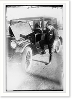 Historic Framed Print, Chamlee about to fix auto,  17-7/8" x 21-7/8"
