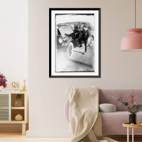 Historic Framed Print, Chamlee about to fix auto,  17-7/8" x 21-7/8"