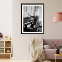 Historic Framed Print, Johnson seated near piano - 2,  17-7/8" x 21-7/8"