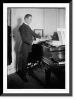 Historic Framed Print, Johnson standing near piano,  17-7/8" x 21-7/8"