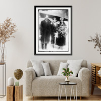 Historic Framed Print, Curtis Wilbur & wife,  17-7/8" x 21-7/8"