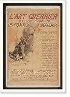 Lart guerrier et art moderne. Exposition Bordeaux lithographies originales eaux fortes pointes seches. Organiseacutee par A. Le Prince editeur dart Paris, Vintage Poster