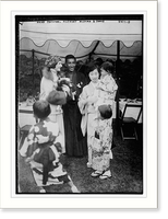 Historic Framed Print, Anna Pavlova and Viscount Mishima & family,  17-7/8" x 21-7/8"