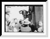 Historic Framed Print, Taft shakes hands from train platform,  17-7/8" x 21-7/8"