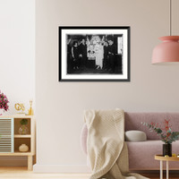 Historic Framed Print, Galli - Curci and family (with Mrs. Schipa, Fr. Gracci, Ruffo and Schipa and LaGuardia),  17-7/8" x 21-7/8"