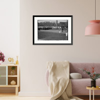 Historic Framed Print, Raising flag, Yankee Stadium, 4/19/23,  17-7/8" x 21-7/8"