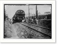 Passenger train held up by French soldiers at Bochum Classic, Vintage Poster