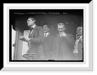 Historic Framed Print, L.S. Chandler, speaking, with Munson Morris and Edwin Bailey, Jr., on platform, Hicksville,  17-7/8" x 21-7/8"