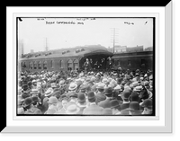 W.J. Bryan, on platform of campaign train, Utica, N.Y, Antique Poster