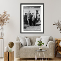 Historic Framed Print, Cal. Coolidge with Dan McCuen (midgit),  17-7/8" x 21-7/8"