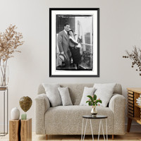 Historic Framed Print, Jack Dempsey & wife,  17-7/8" x 21-7/8"