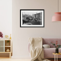 Unidentified man and woman riding in back of car, Antique Poster