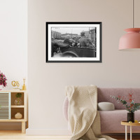 Unidentified man and woman riding in back of car - 3, Historic Print