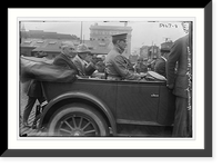 Unidentified man and woman riding in back of car - 5, Antique Print