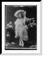 Historic Framed Print, Adeline Genee, holding basket of flowers, in ballet pose,  17-7/8" x 21-7/8"