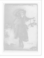 Historic Framed Print, Adeline Genee, holding basket of flowers, in ballet pose,  17-7/8" x 21-7/8"