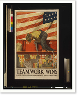 Teamwork wins - United States Shipping Board Emergency Fleet Corporation. Hibberd VB Kline Thomsen-Ellis Co. Baltimore New York, Vintage Poster