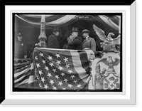 Historic Framed Print, Mayor McClellan and others on flag-bedecked podium, New York,  17-7/8" x 21-7/8"