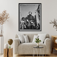 Historic Framed Print, Hyde hon. Ira B. Rep of Mo. Pvt. Co. F. 1st Minn. Mounted Rangers against Sioux Indians,  17-7/8" x 21-7/8"