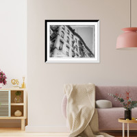 Historic Framed Print, N.Y. Fireman drill, climbing up side of bldg, New York,  17-7/8" x 21-7/8"