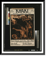 Khaki magazine cabled news sheet. designed by Frank Brangwyn A.R.A. printed by The Avenue Press Ltd. Bouverie St. London E.C, Vintage Wall Art