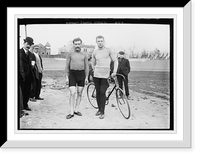 Historic Framed Print, Georget and Dupre of France, with bicycle,  17-7/8" x 21-7/8"