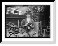 Historic Framed Print, Annie M. Nolan seated with her toy Boston Terrier, "Massa",  17-7/8" x 21-7/8"