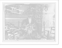 Historic Framed Print, Annie M. Nolan seated with her toy Boston Terrier, "Massa",  17-7/8" x 21-7/8"