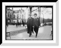 Historic Framed Print, Gen. Hains and Major Hains, walking outside courthouse, Flushing, N.Y.,  17-7/8" x 21-7/8"