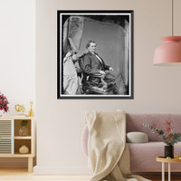 Historic Framed Print, Mark Twain (Samuel L. Clemens) George Alfred Townsend on right David Gray on left,  17-7/8" x 21-7/8"