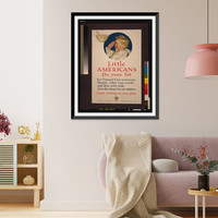 Historic Framed Print, Little Americans do your bit Eat oatmeal corn meal mush [...] Save the wheat for our soldiers - Leave nothing on your plate.Cushman Parker.,  17-7/8" x 21-7/8"