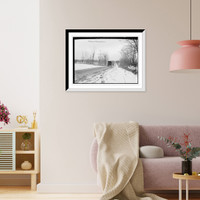 Historic Framed Print, Carriage on Bobsled Road, Caldwell, N.J.,  17-7/8" x 21-7/8"