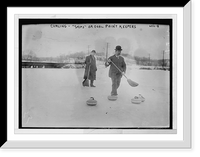 Historic Framed Print, Curlers on field - "Skips" or goal point keepers,  17-7/8" x 21-7/8"
