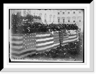 Historic Framed Print, Hayes inauguration - flag bedecked podium and crowd,  17-7/8" x 21-7/8"