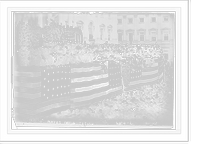 Historic Framed Print, Hayes inauguration - flag bedecked podium and crowd,  17-7/8" x 21-7/8"