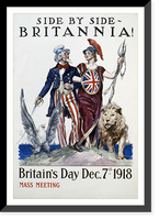 Historic Framed Print, Side by side - Britannia! Britains Day Dec. 7th 1918. James Montgomery Flagg 1918  American Lithographic Co. N.Y.,  17-7/8" x 21-7/8"