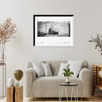 Historic Framed Print, Miner decending in rail car at mouth of mine,  17-7/8" x 21-7/8"