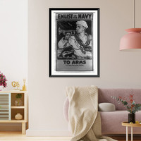 Enlist in the Navy To arms.Milton Bancroft, Historic Print