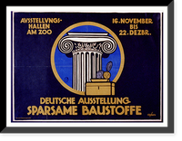Deutsche Ausstellung Sparsame Baustoffe. Ausstellungshallen am Zoo 16. November bis 22 Dezbr. Gipkens, Historic Reproduction