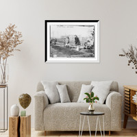 Historic Framed Print, School children outside digging, making garden - 4,  17-7/8" x 21-7/8"