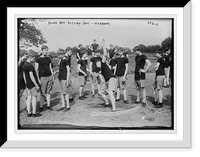 Historic Framed Print, Blind boy, surrounded by others, ready to put shot, Overbrook,  17-7/8" x 21-7/8"