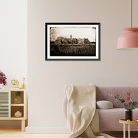 Historic Framed Print, Morris Island (vicinity) South Carolina. The Marsh Battery or Swamp Angel after the - 2,  17-7/8" x 21-7/8"