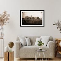 Historic Framed Print, Morris Island (vicinity) South Carolina. The Marsh Battery or Swamp Angel after the - 2,  17-7/8" x 21-7/8"