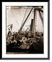 Historic Framed Print, On deck of U.S.S. Arago off Charleston SC,  17-7/8" x 21-7/8"
