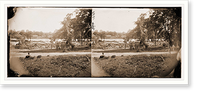 Historic Framed Print, Petersburg Virginia (vicinity). View of river and photographic wagon of Engineer Co,  17-7/8" x 21-7/8"
