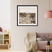 Historic Framed Print, Petersburg Virginia (vicinity). South Side Railroad trestle (west of Petersburg) ac,  17-7/8" x 21-7/8"