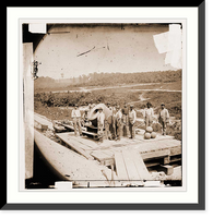 Historic Framed Print, Petersburg Virginia. 13-inch mortar DICTATOR in front of Petersburg Va,  17-7/8" x 21-7/8"
